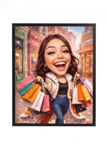 Rama foto personalizata cu poza – cadou femei fashion, shopping, stil modern