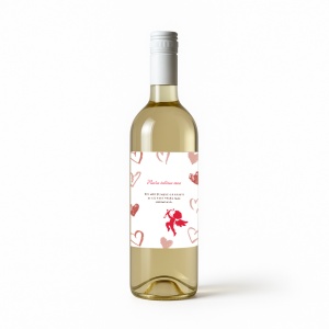 Vin alb personalizat cu mesaj emoționant, ideal pentru un moment special.