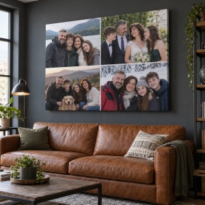 Tablou canvas colaj foto personalizat – exemplu de decor 6
