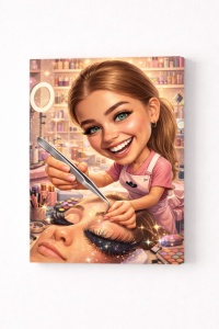 Tablou Canvas Personalizat – Lash Artist | Caricatură Extensii Gene