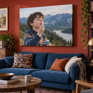 Tablou canvas personalizat cu fotografia copilului – exemplu de decor 9