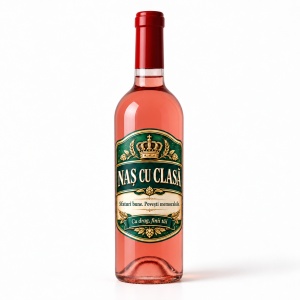 Vin roze personalizat – Naș cu clasă