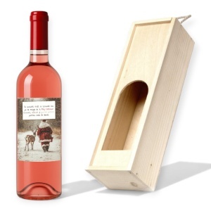 Vin Personalizat Crăciun – Etichetă Moș Crăciun & Ren – Cadou Premium pentru Sărbători