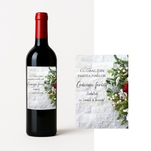Vin alb personalizat de Crăciun – mesaj unic, emoție garantată! Cadoul perfect pentru cei dragi în perioada sărbătorilor.