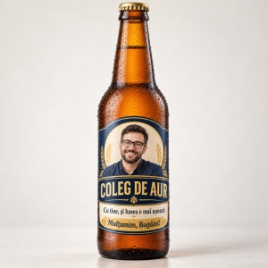 Bere personalizată – Coleg de aur | Cu poză – 330 ml