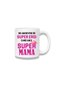 Cană ceramică 380 ml – Am o super mama – pălărie roz