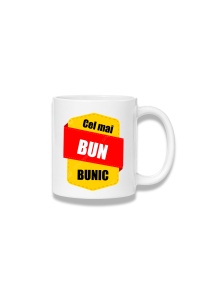 Cană ceramică 380 ml – Cel mai bun bunic – roșu și galben