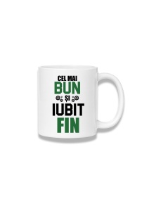 Cană ceramică 380 ml – Cel mai bun și iubit fin – verde