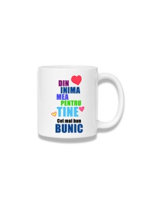 Cană ceramică 380 ml – Din inima mea pentru tine – cel mai bun bunic
