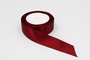 Fundiță Roșu Bordeaux – Satin 2.5 cm, 100 cm lungime