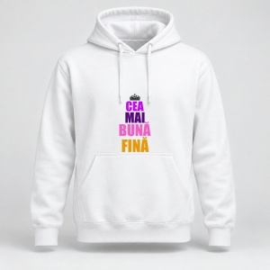 Hanorac personalizat Cea mai buna fina, coroana multicolor