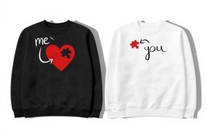 Hanorace personalizate pentru cupluri „Me & You – Puzzle” – Valentine’s Day
