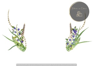 Invitație nuntă albă cu lavandă și flori violet