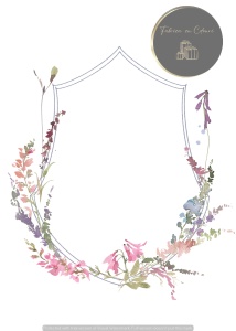 Invitație nuntă cu ghirlandă florală pastel