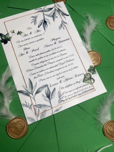 Invitație nuntă cu pană si sigiliu auriu - Img 5