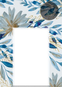 Invitație nuntă florală albastră
