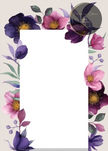 Invitație nuntă florală violet și roz