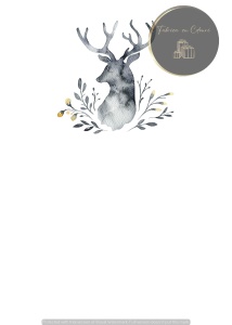 Invitație nuntă minimalistă cu cerb artistic