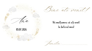 Plic pentru bani botez minimalist cu accente aurii si design elegant