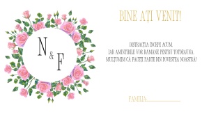 Plic pentru bani nunta cu design floral bogat si trandafiri eleganti