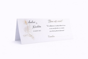 Plic pentru bani nuntă elegant minimalist crem cu elemente botanice aurii