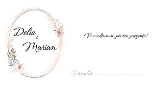Plic de bani/dar pentru nunta cu design floral nude elegant si stil romantic