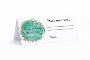 Plic pentru bani nuntă verde turcoaz floral | Plic de bani personalizat