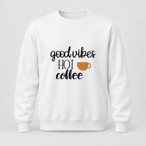 Pulover personalizat Cafea fierbinte – ilustrație