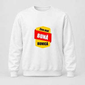 Pulover personalizat Cea mai buna bunica, model galben