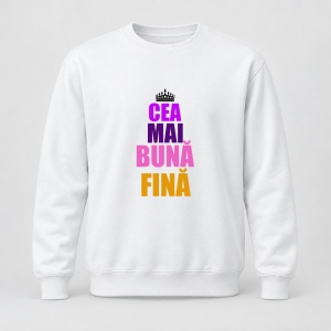 Pulover personalizat Cea mai buna fina, coroana multicolor