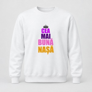 Pulover personalizat Cea mai buna nasa, coroana multicolor