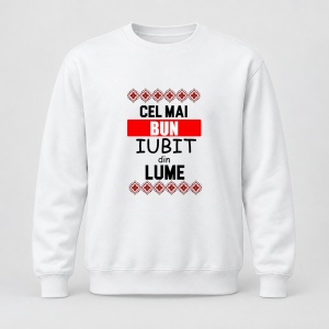 Pulover personalizat Cel mai bun iubit din lume, motive traditionale