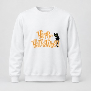 Pulover personalizat Happy halloween black cat