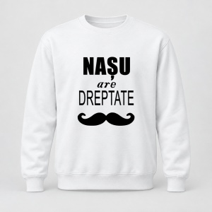 Pulover personalizat Nasu are dreptate, model negru