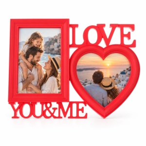 Ramă foto colaj Love You & Me, roșu – 2 fotografii incluse
