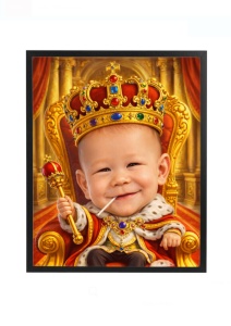 Rama foto personalizata cu poza – cadou bebe printisor rege, botez 2026