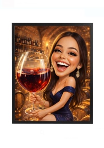 Ramă foto personalizată cu vin – cadou elegant pentru femeie, cu poză și mesaj special