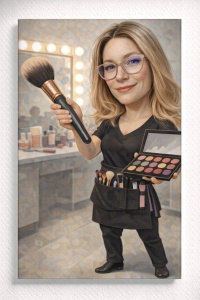 Tablou Canvas Caricatură Makeup Artist – Portret Personalizat Beauty