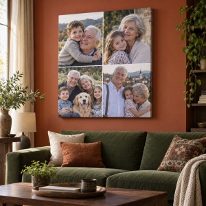 Tablou canvas colaj foto personalizat – exemplu de decor 3
