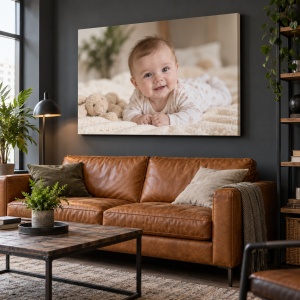 Tablou canvas personalizat cu fotografia copilului – exemplu de decor 6
