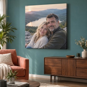 Tablou canvas personalizat cu fotografie de cuplu – exemplu de decor 8