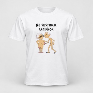 Tricou personalizat Amuzanta pentru pensionari, ne sustinem reciproc