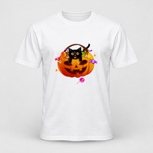 Tricou personalizat Halloween pumpkin cat