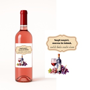 Surprinde-ți nașii cu stil! Vin personalizat cu etichetă specială și mesaj de mulțumire. Un gest rafinat pentru oameni deosebiți.