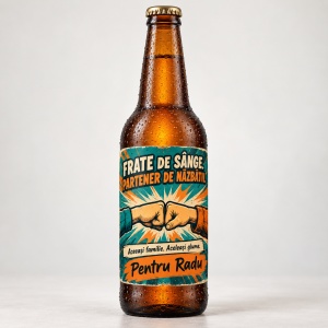 Bere personalizată – Frate de sânge, partener de năzbâtii – 330 ml