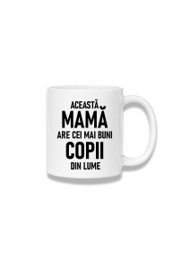 Cană ceramică 380 ml – Această mamă are cei mai buni copii – negru
