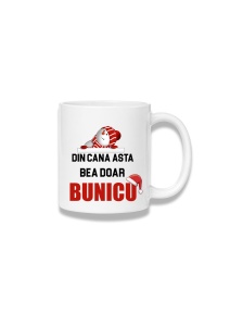 Cană ceramică 380 ml – Din cana asta bea doar bunicu – Moș Crăciun