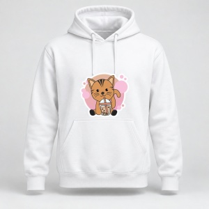 Hanorac personalizat Bubble tea cat with chocolate