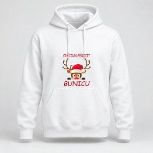 Hanorac personalizat Craciun fericit bunicu, model ren