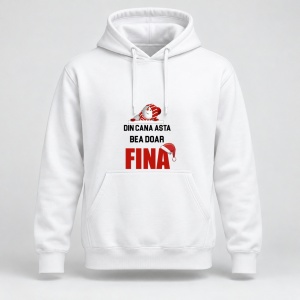 Hanorac personalizat Din cana asta bea doar fina, model craciun